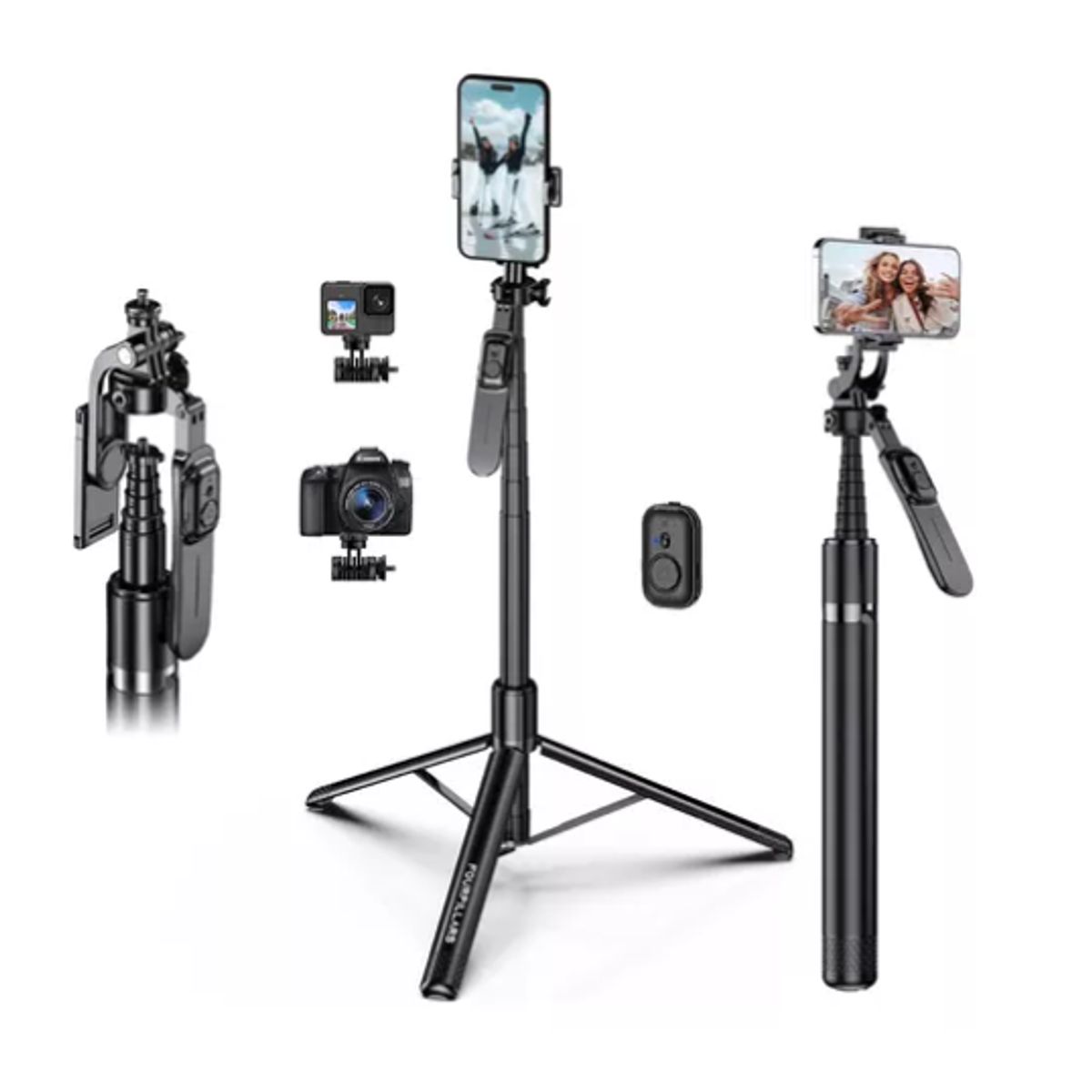 INNOVA - Trípode Palo Selfie Extra Largo 215 Cm Bluetooth Profesional