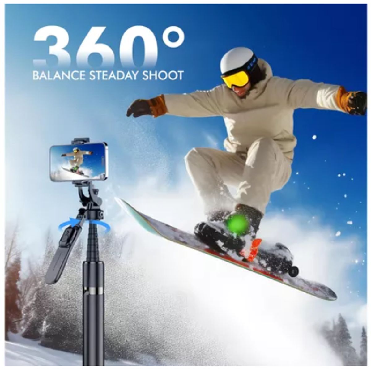 INNOVA - Trípode Palo Selfie Extra Largo 215 Cm Bluetooth Profesional