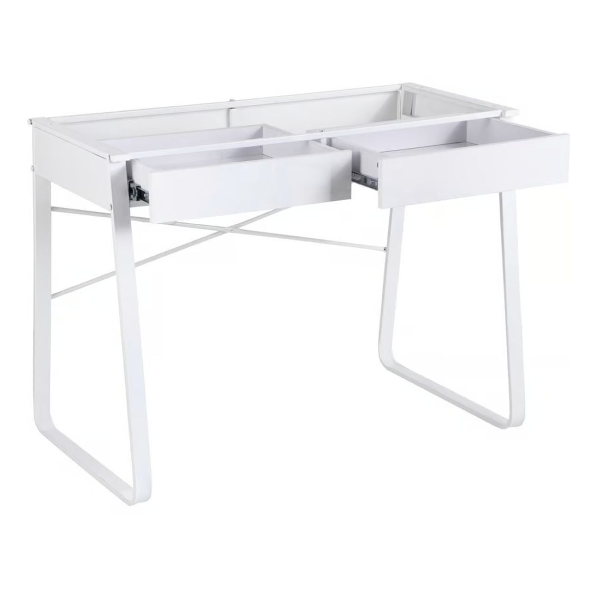 JUST HOME COLLECTION - Estructura Metálica Para Escritorio Vidrio 2 Cajones