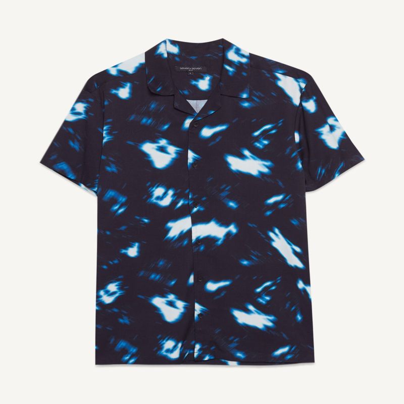 SEVEN SEVEN - Camisa Para Hombre Manga Corta  Color Negro Marca Seven Seven #45011955