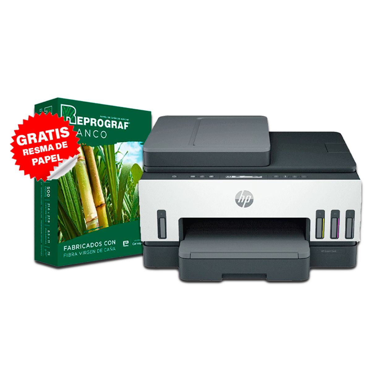 HP - Impresora multifuncional HP Smart Tank WiFi 750 GRATIS RESMA DE PAPEL