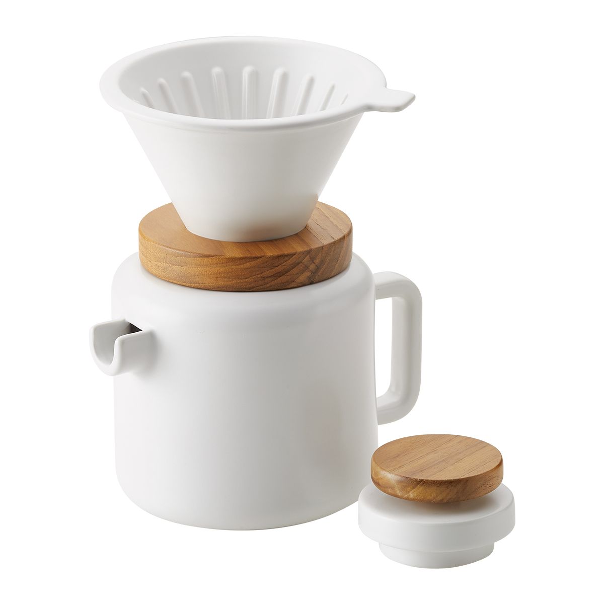 BONJOUR - Juego para vertido de café y té de cerámica,20 onzas / 4 tazas/ 0.57L