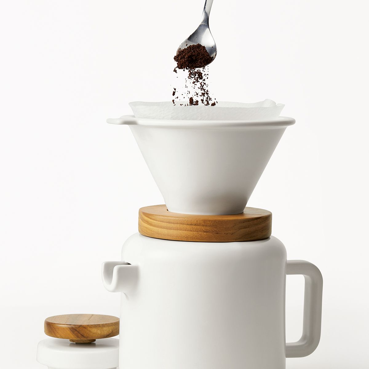 BONJOUR - Juego para vertido de café y té de cerámica,20 onzas / 4 tazas/ 0.57L