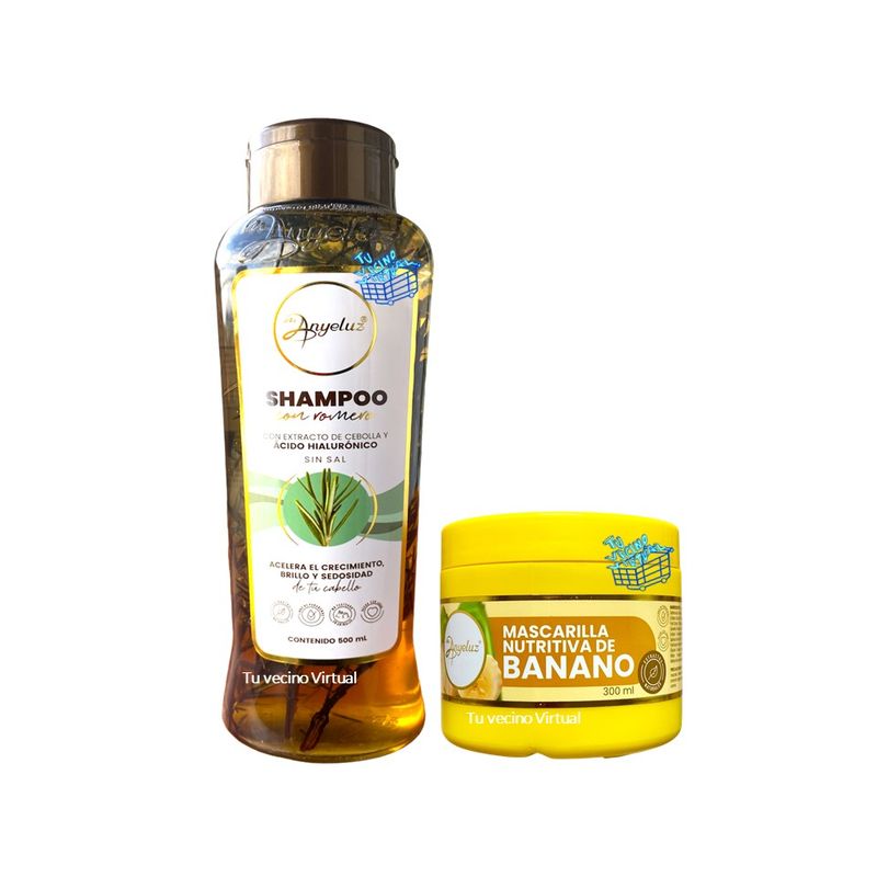 ANYELUZ - Shampoo romero +mascarilla Banano Anyeluz