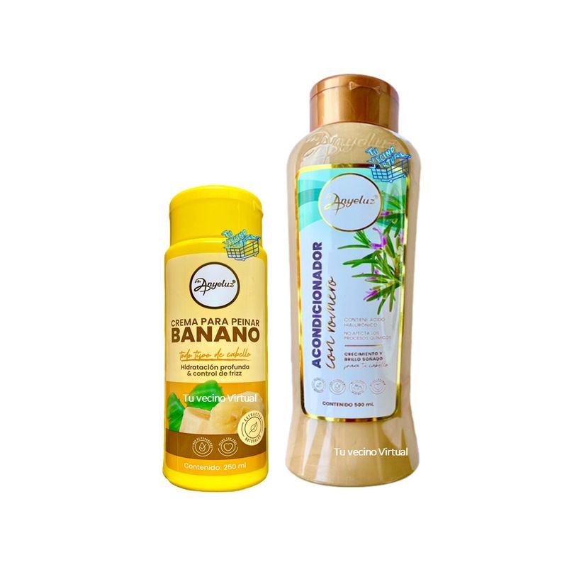 ANYELUZ - Kit X2 Crema Para Peinar Banano Anyeluz