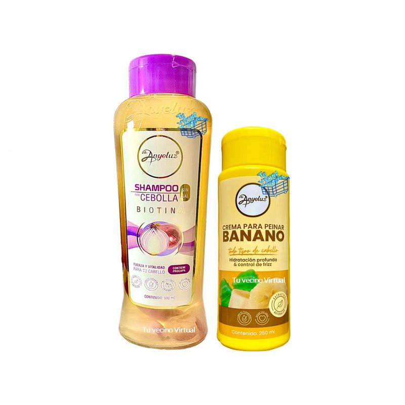 ANYELUZ - Shampoo + Crema Para Peinar Banano Anyeluz