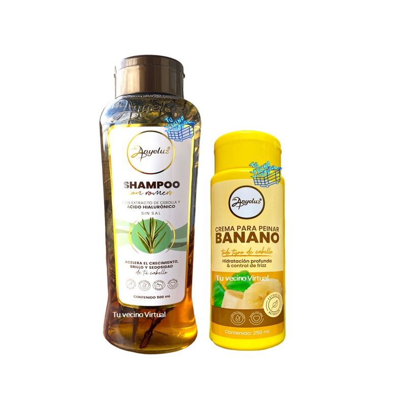 ANYELUZ - Shampoo Romero + Crema Para Peinar Anyeluz