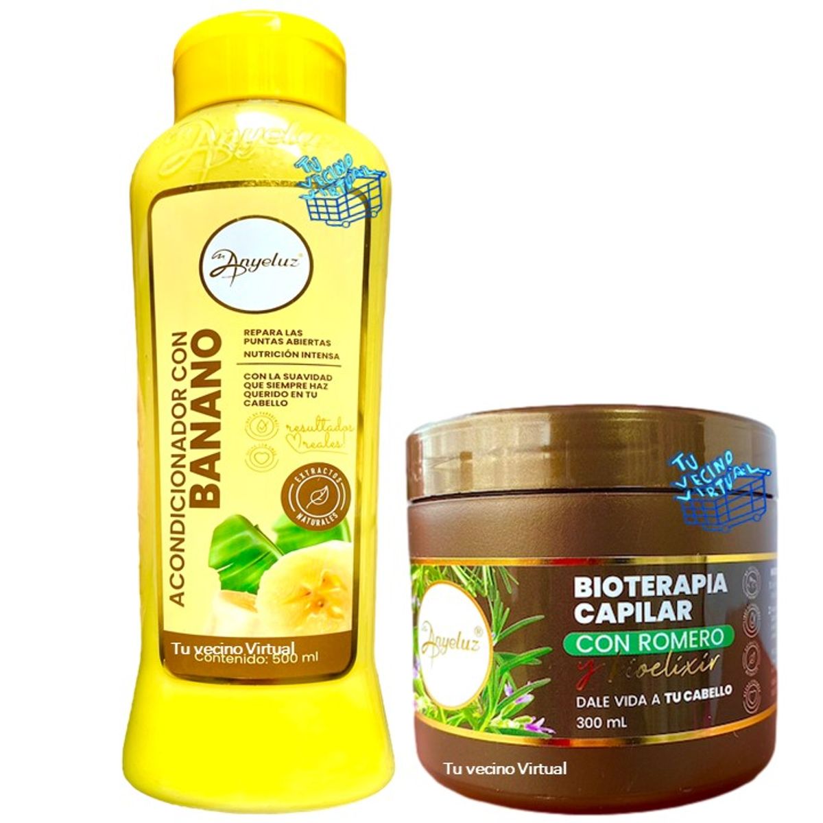 ANYELUZ - Mascarilla Romero + Acondicionador Banano Anyeluz