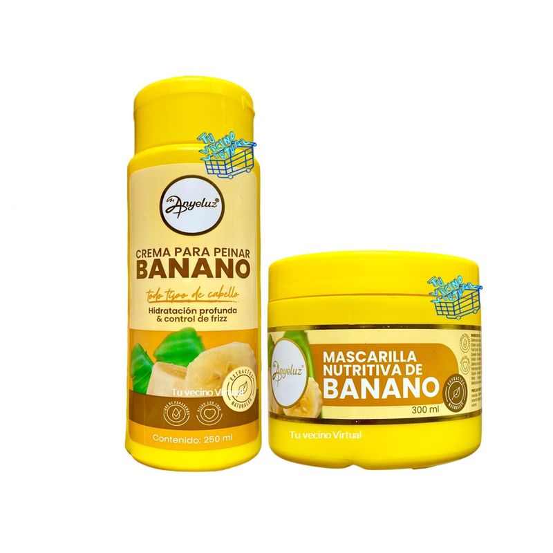 ANYELUZ - Mascarilla + Crema Para Peinar Banano Anyeluz
