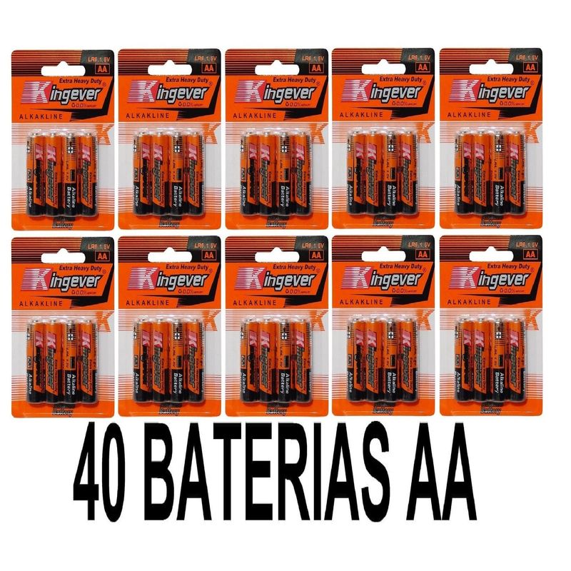 GENERICO - 40 Pilas Baterías AA Carbono