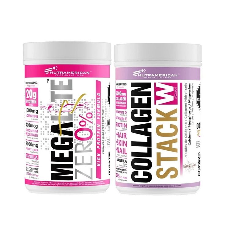 MEGAPLEX - Combo proteina Megalite Zero % 1.17 lb + Colágeno Collagen Stack 585 g