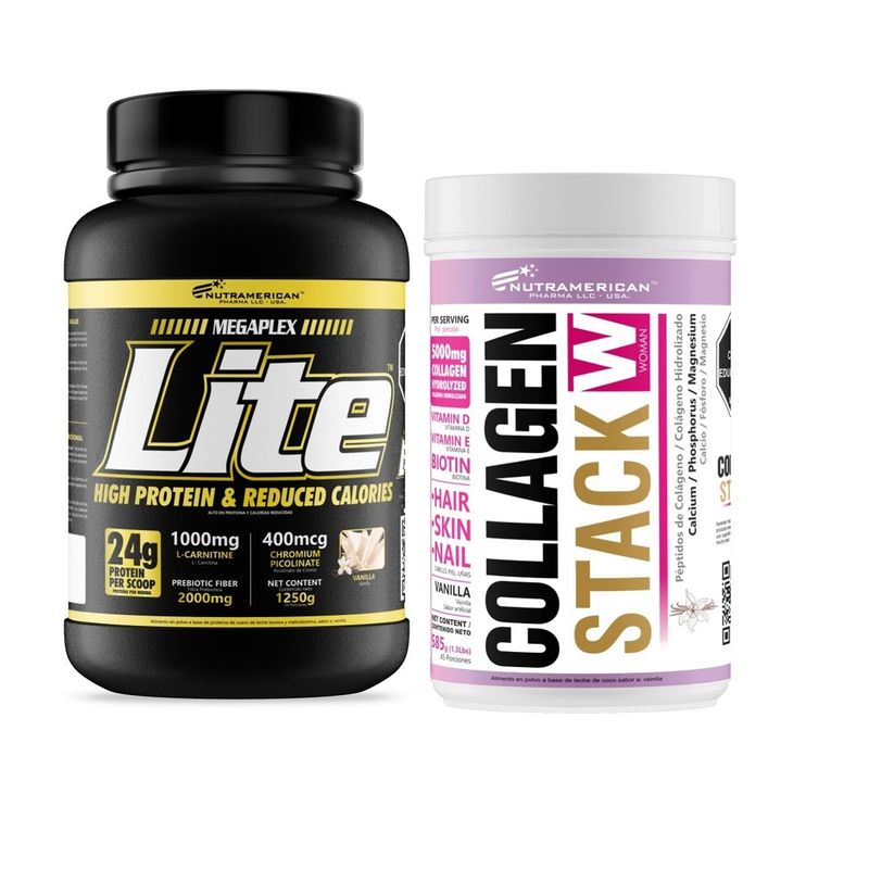 MEGAPLEX - Combo proteina Megaplex Lite 3 lb + Colágeno Collagen Stack 585 g.