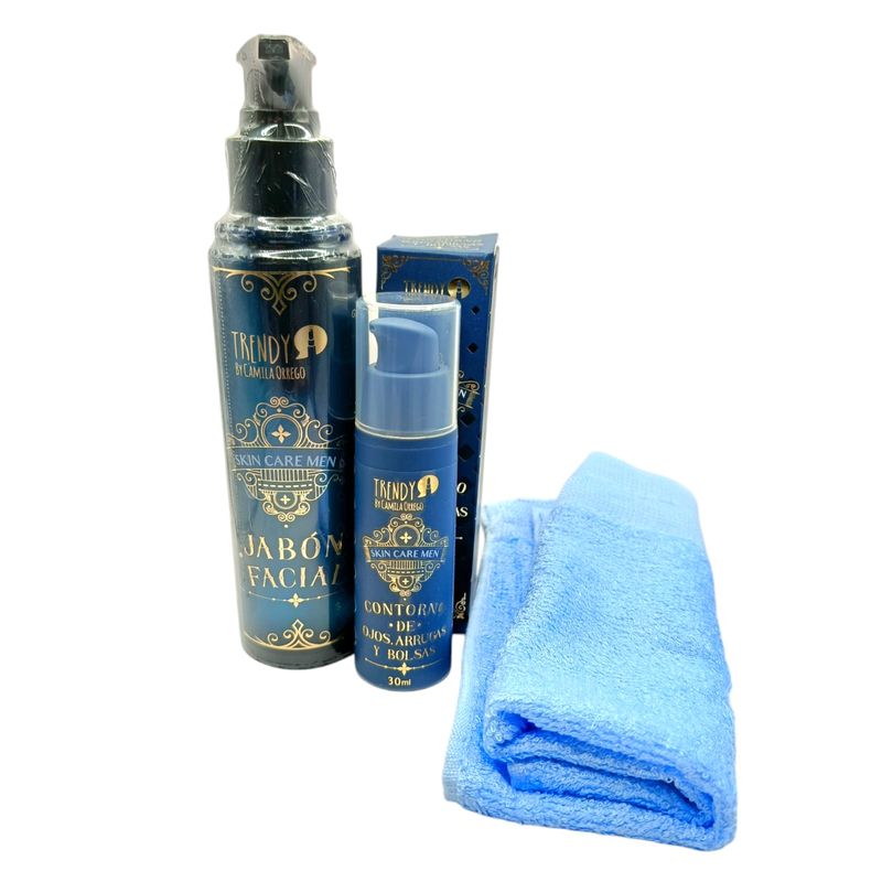 TRENDY - Set hombre Trendy crema hidratante contorno ojos + jabon facial