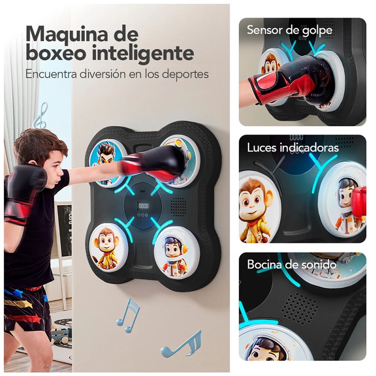 GENERICO - MAQUINA DE BOXEO MUSICAL PARA NIÑOS
