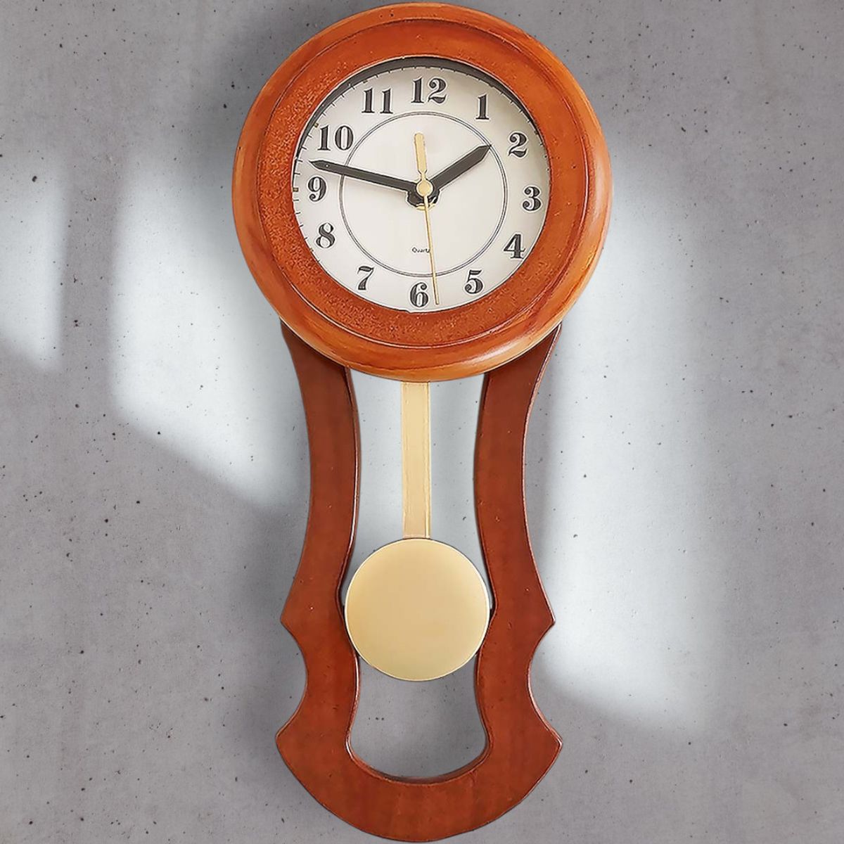 CLOCK - Reloj pared pendulo minimalista en madera clip