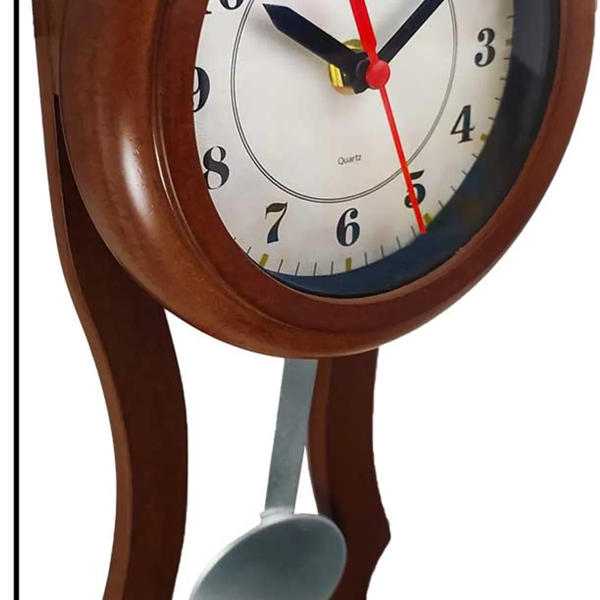 CLOCK - Reloj pared pendulo minimalista en madera clip