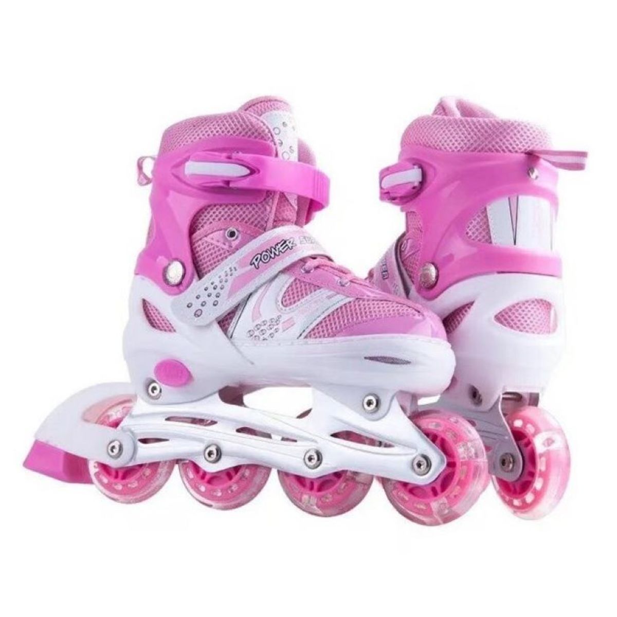 ZHOPI CO - Patines En Linea Expandibles Talla S Rosa Con Kit Seguridad