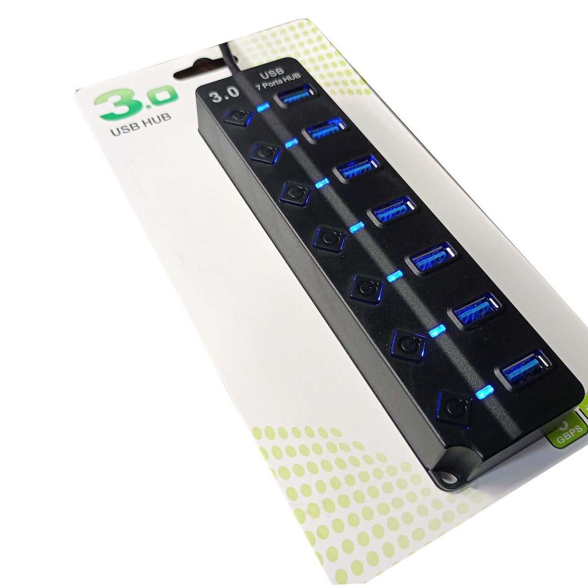 GENERICO - Hub Multipuerto Usb 3.0 - 7 Puertos Con Switch Individual