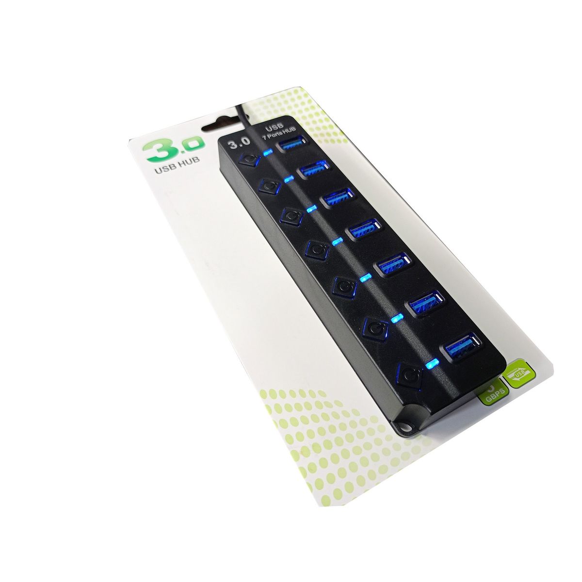 GENERICO - Hub Multipuerto Usb 3.0 - 7 Puertos Con Switch Individual