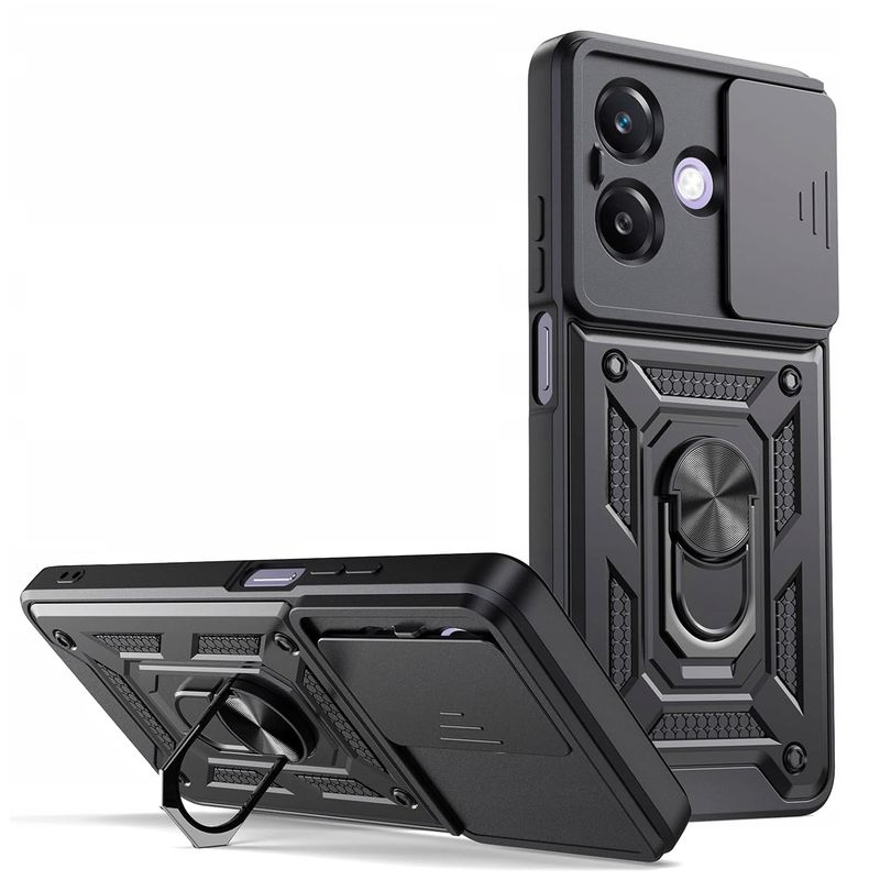 GENERICO - Funda Estuche Case Slider Compatible Con Oppo A20 A40 A60 Negro