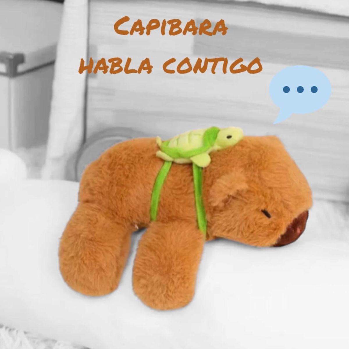 UNIVERSAL - Manilla Capibara con Tortuga Habla e Imita tu Voz Divertida