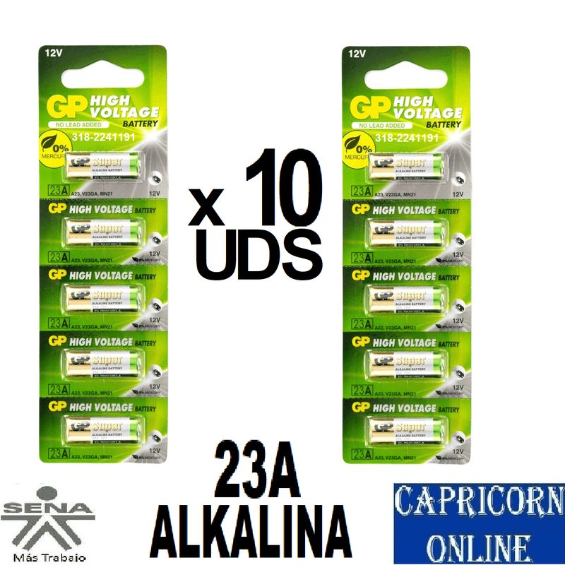 GP - 10 Baterías Pilas Gp 23A Alcalinas