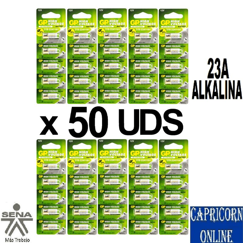 GP - 50 Baterías Pilas Gp 23A Alcalina