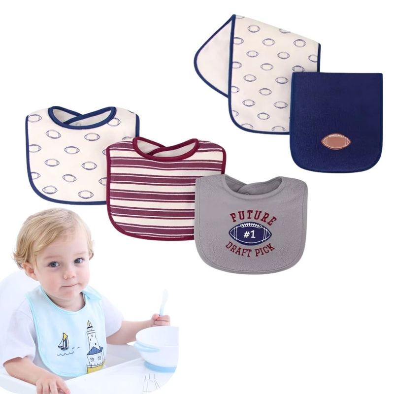 HUDSON - Baberos Para Bebes Impermeable Toalla Tipo Bandana Pack 5pcs