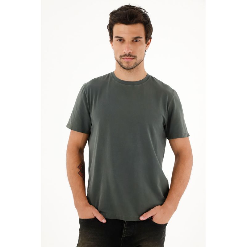 TENNIS - Camiseta básica manga corta verde para hombre