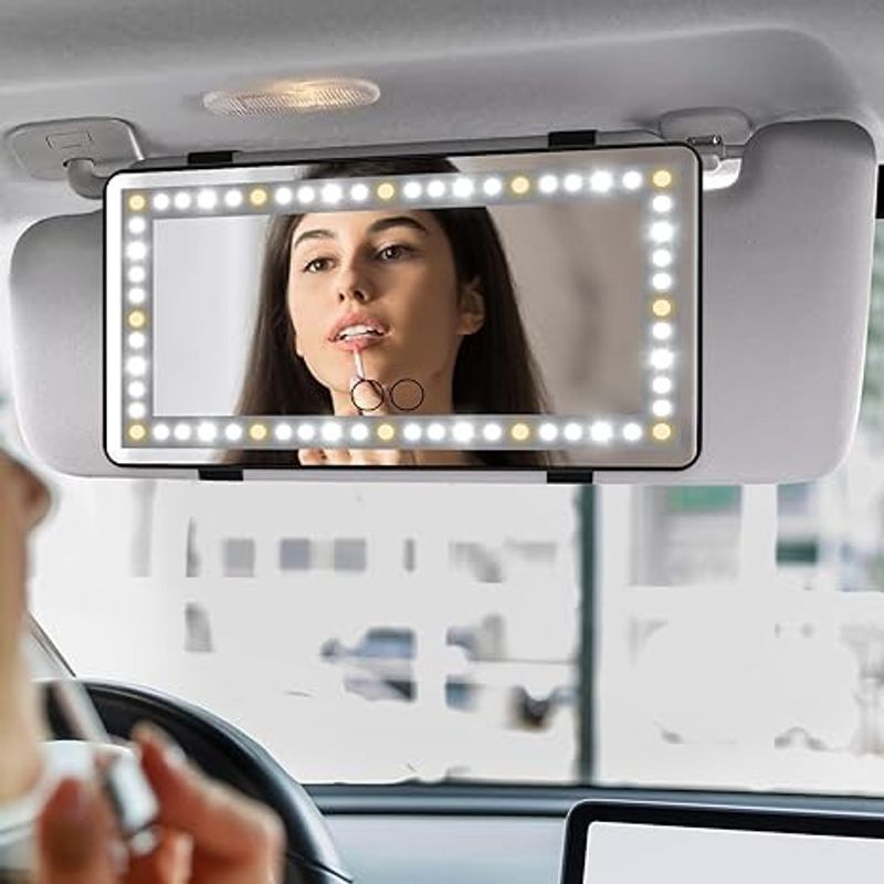 GENERICO - Espejo Led Para Carro Recargables 3 Niveles de Luz
