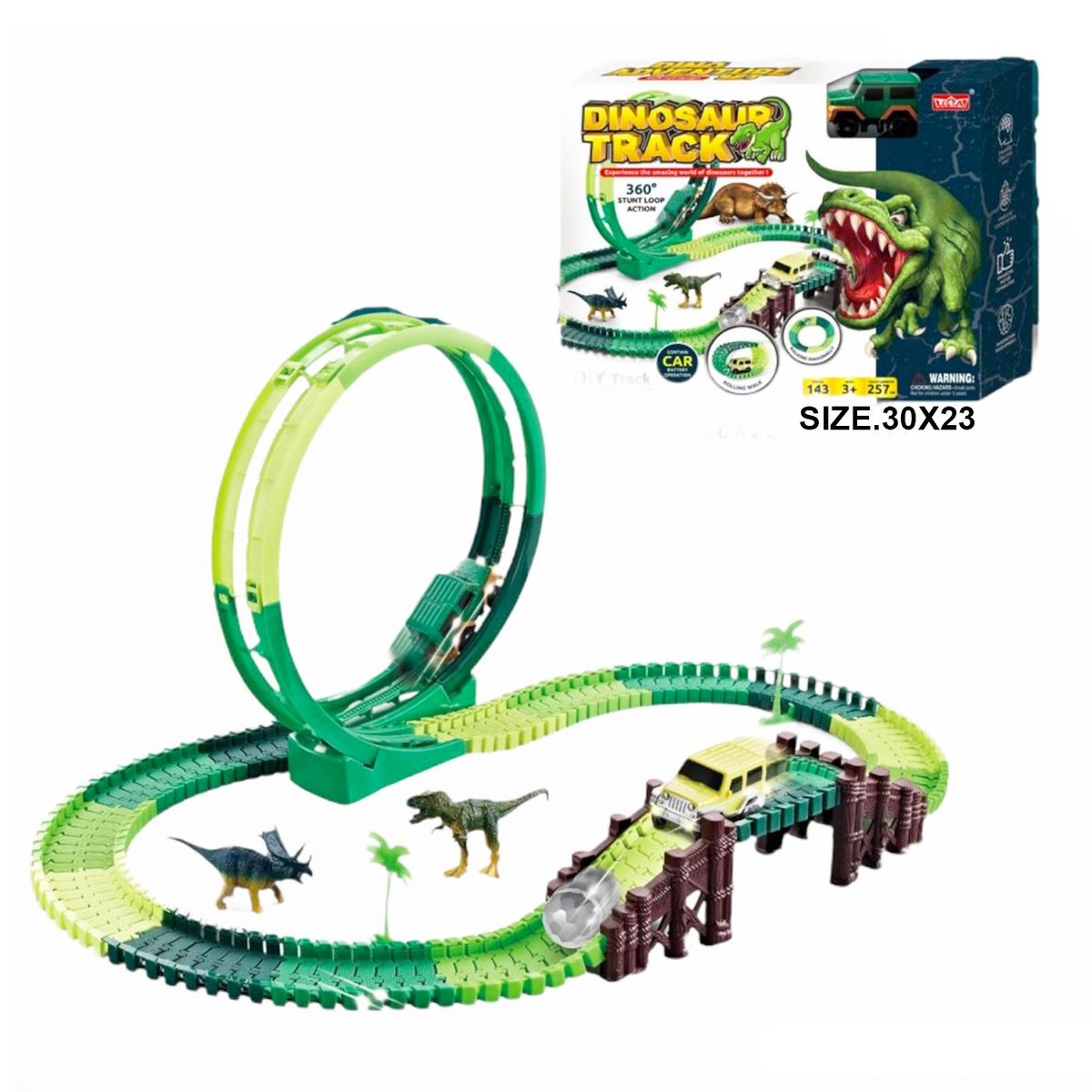 SPIN MASTER - Pista luminosa de Dinosaurio importada de alta calidad