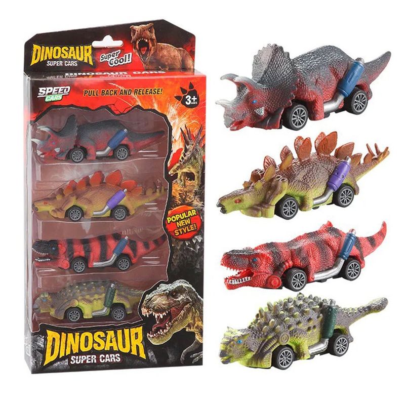 DINO WORLD - Carros De dinosaurios de impulso importados de alta calidad