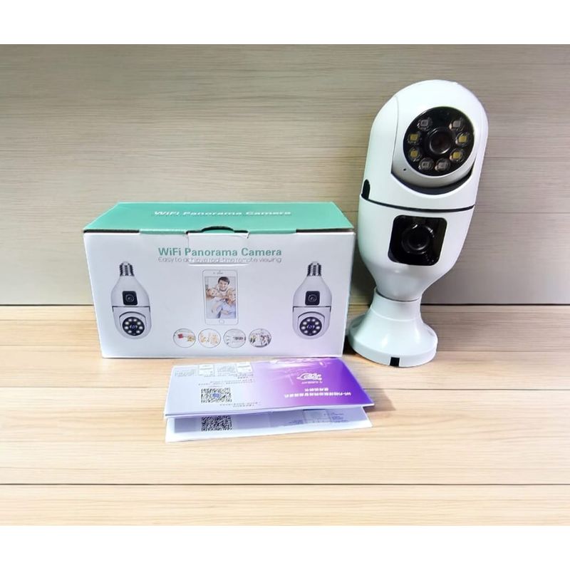 GENERICO - Cámara de seguridad Bombillo Robot Doble Cámara Wifi