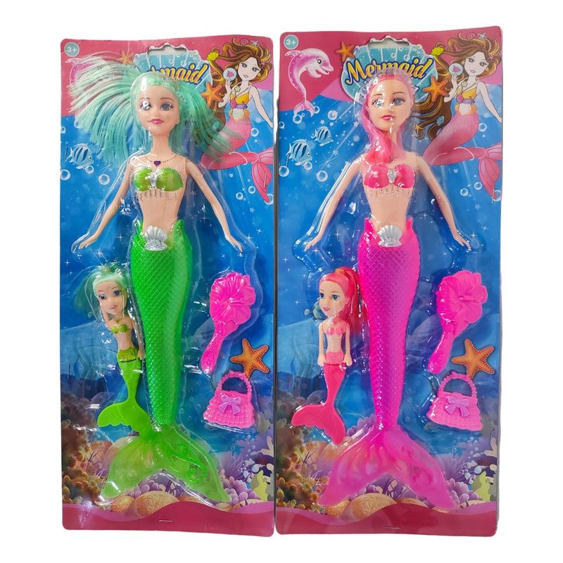 GENERICO - Muñeca Juguete 2 En 1 Iluminacion Sirena Regalo Niña Diversi