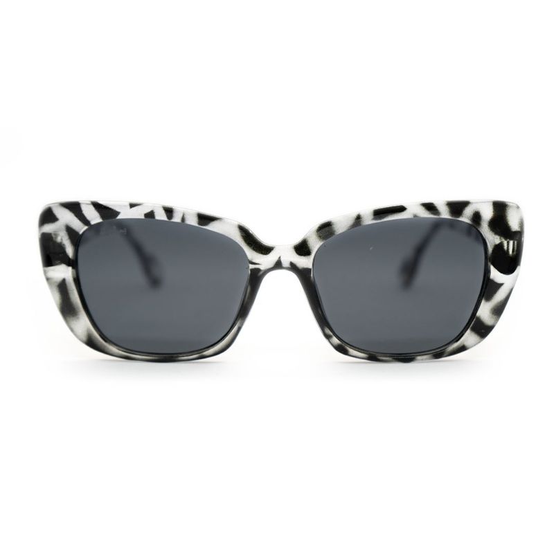 AT NIGHT SUNGLASSES - Gafas de Sol At night Cat Animal print blanco y negro UV400