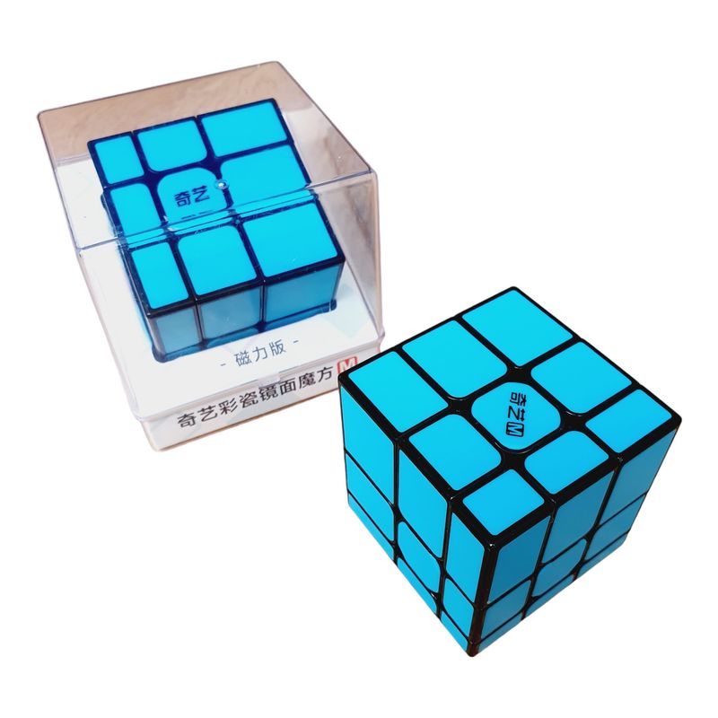 QIYI - Mirror 3x3 Magnetico Azul Tiled Qiyi Colores Speedcube No Sticker