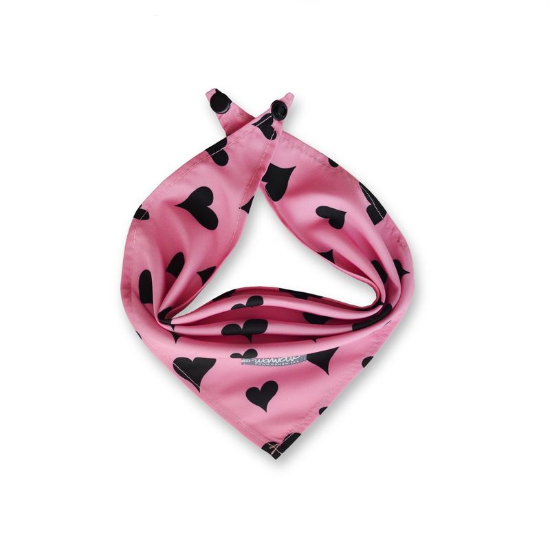 WAWAW - Pañoleta para perro talla XL subliminal rosado corazones negros