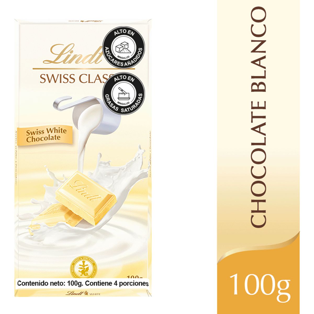 LINDT - Chocolate Lindt Swiss 100 Gr - Swiss Classic Blanco