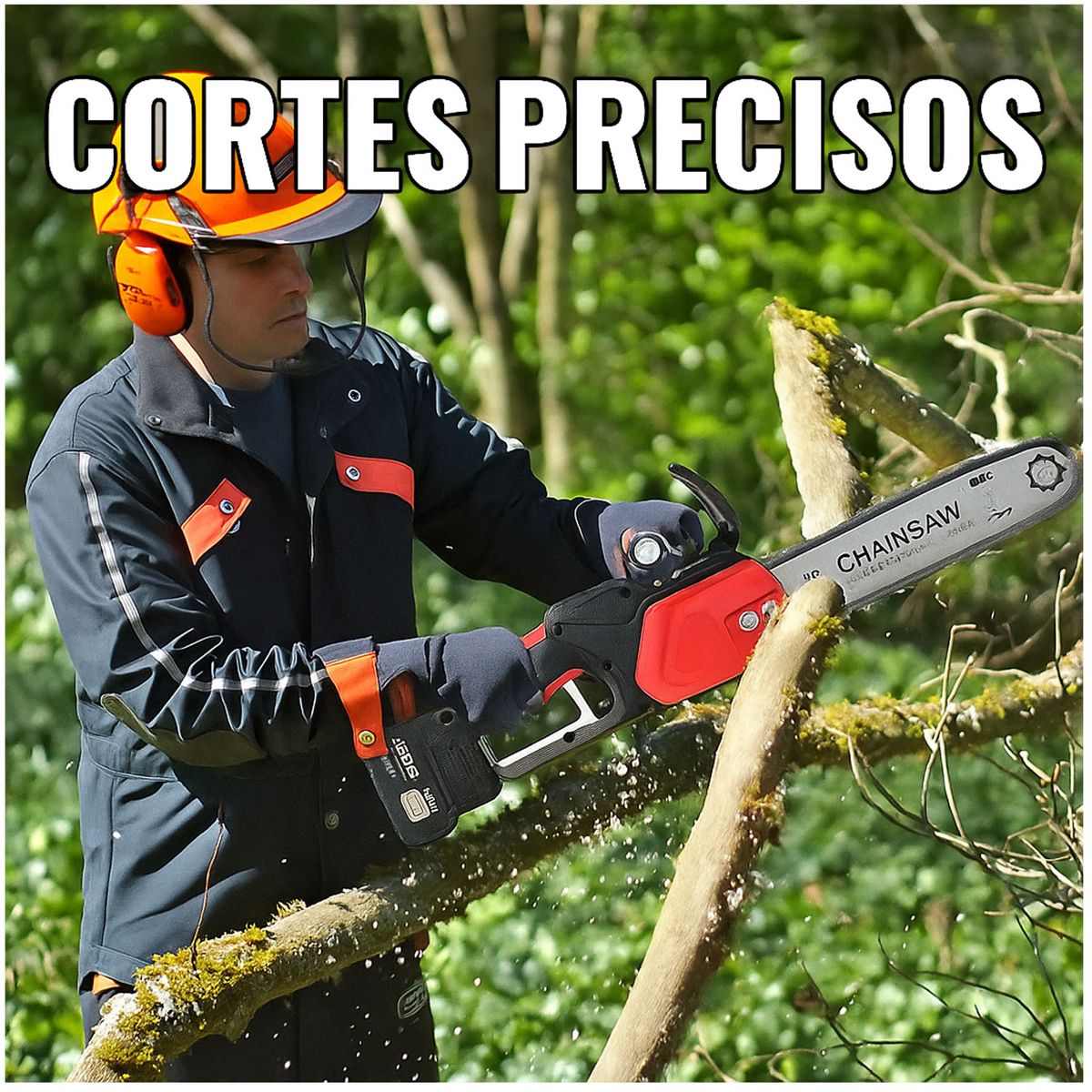 ONE PIXEL - Motosierra Inalámbrica 12 Pulgadas Doble Batreria Premium