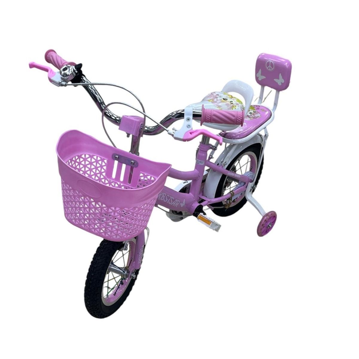 GTI - Bicicleta Niña Rin12 canasta ruedas auxil fucsia