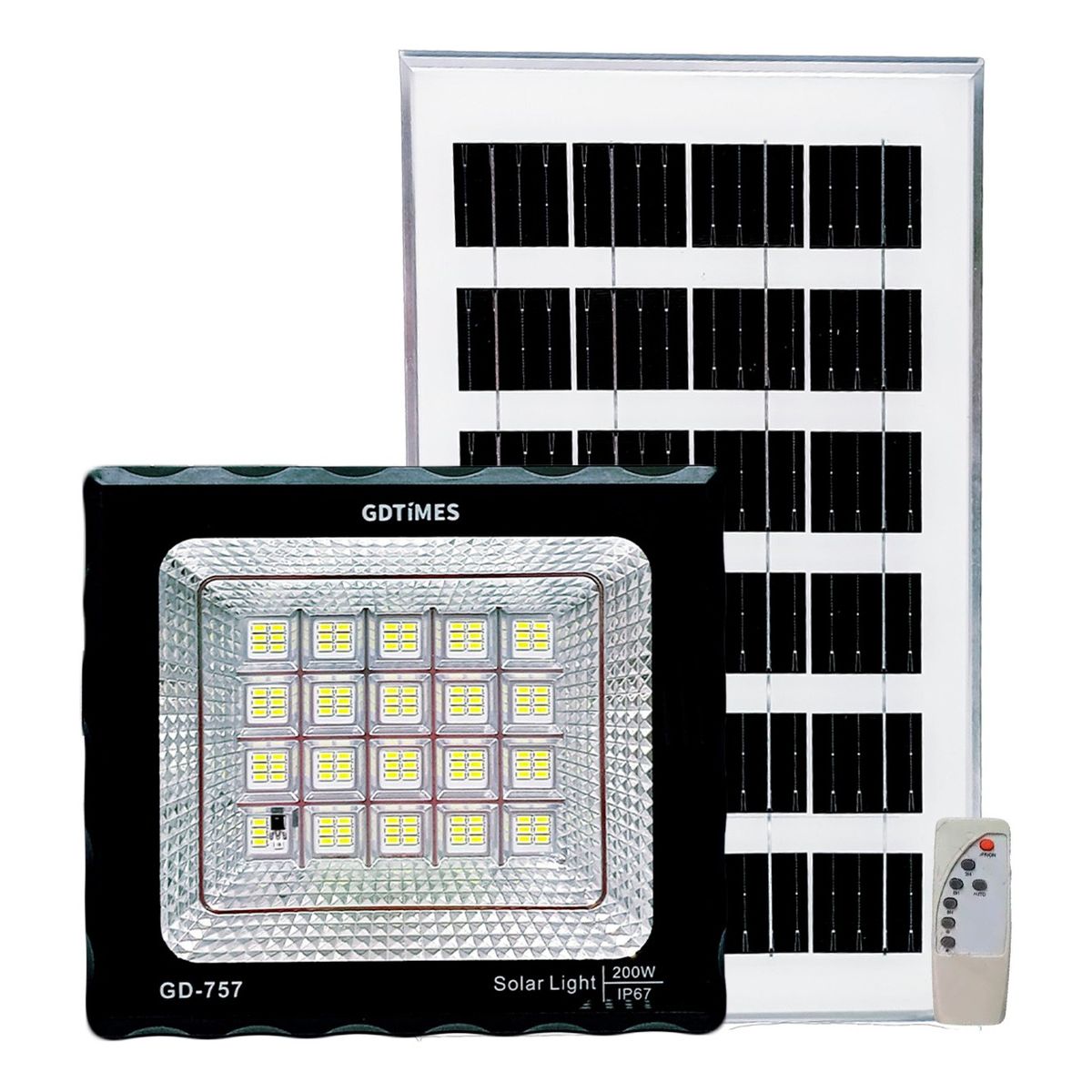 XALTA - Reflector Lámpara con Panel Solar Exterior de 200w Recargable