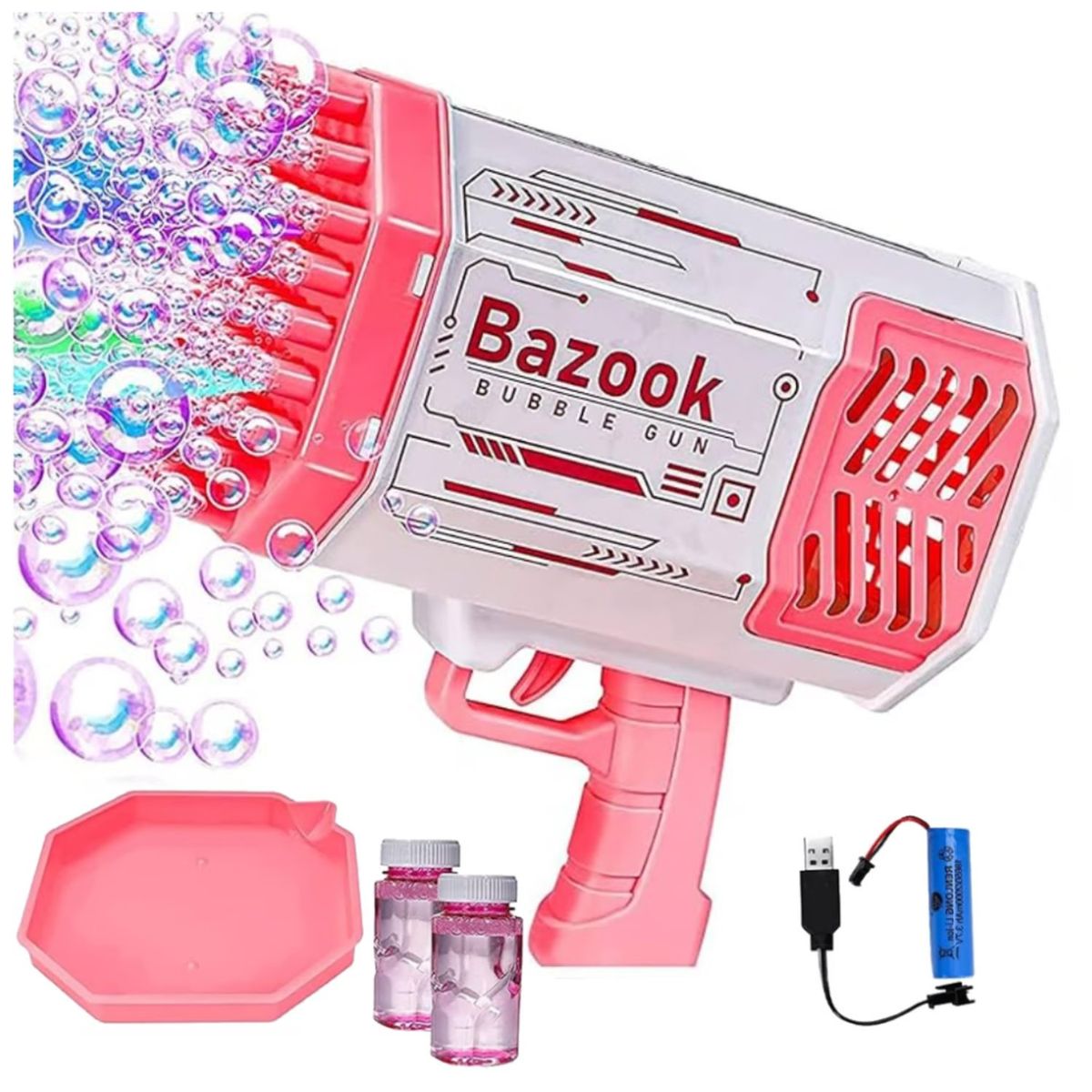 ONE PIXEL - Pistola De Burbujas Con Jabón Bazuca Eléctrica Luces Led 69h