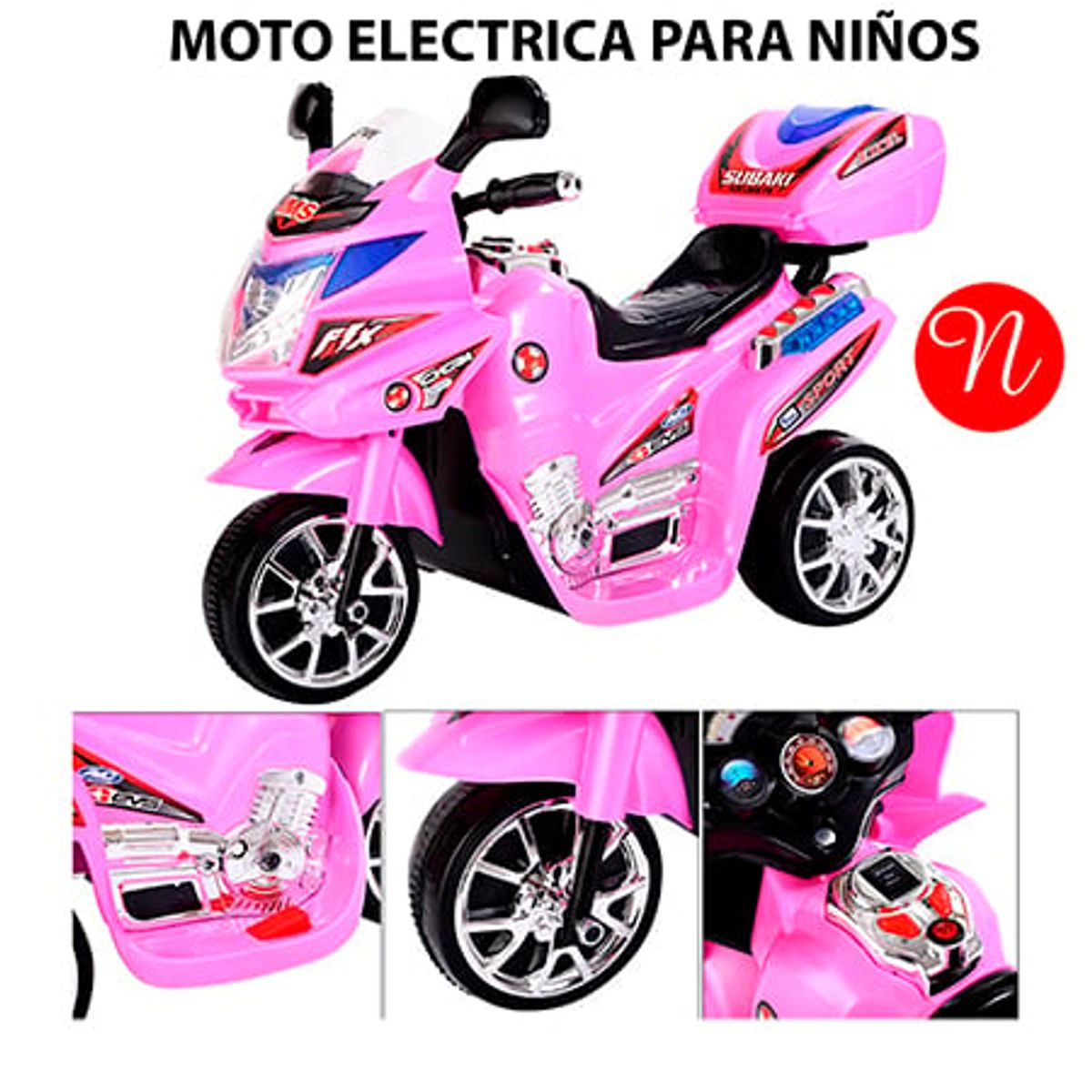 GENERICO - MOTO ELECTRICA PARA NIÑOS de 1 a 4 Años Recargable.