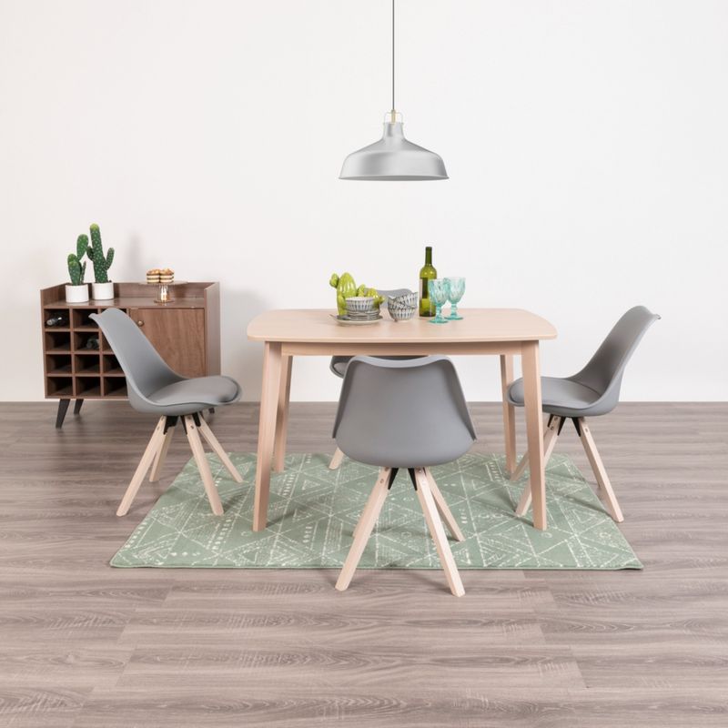 MUEBLES FIOTTI - Juego de comedor 4 puestos Blanco Gris Fiotti Esikol