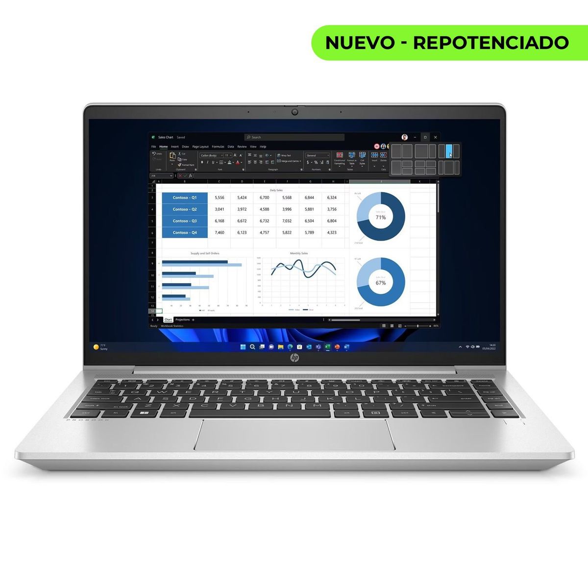 HP - Portátil HP PROBOOK 440 G9 INTEL CORE I5 1335U 16GB DDR4 512GB SSD 14" W11 PRO
