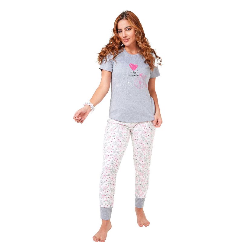 SANTANA - Pijama Mujer Hanna Gris Cálido