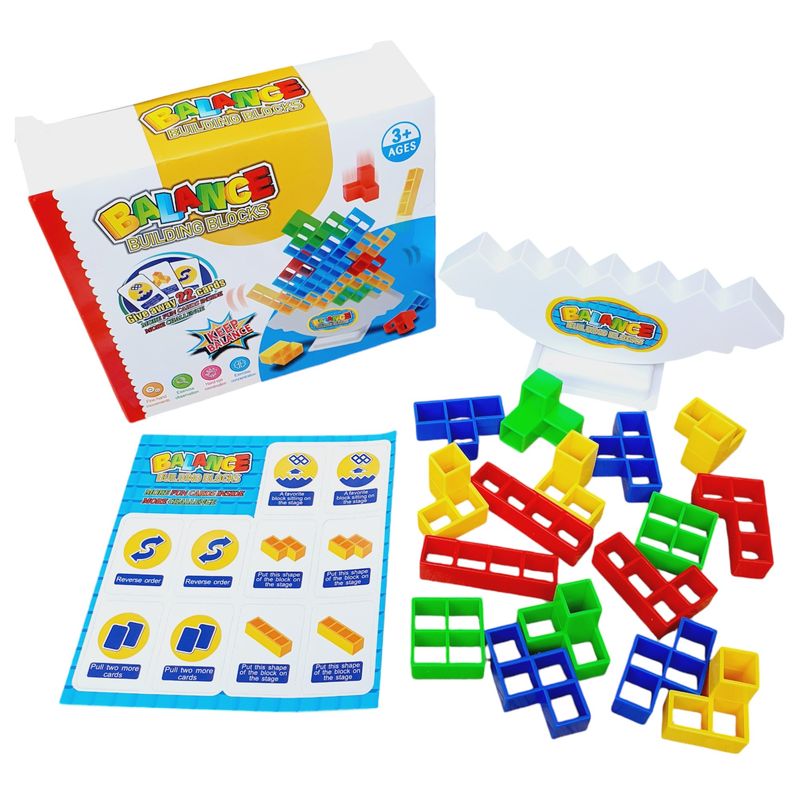 GENERICO - Jenga Balance Tetris Bloques Fichas Retos Familia + Tarjetas