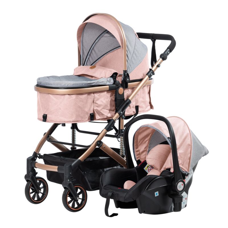 EBABY - Coche MOISES + PORTABEBÉ - EB147P Rosa
