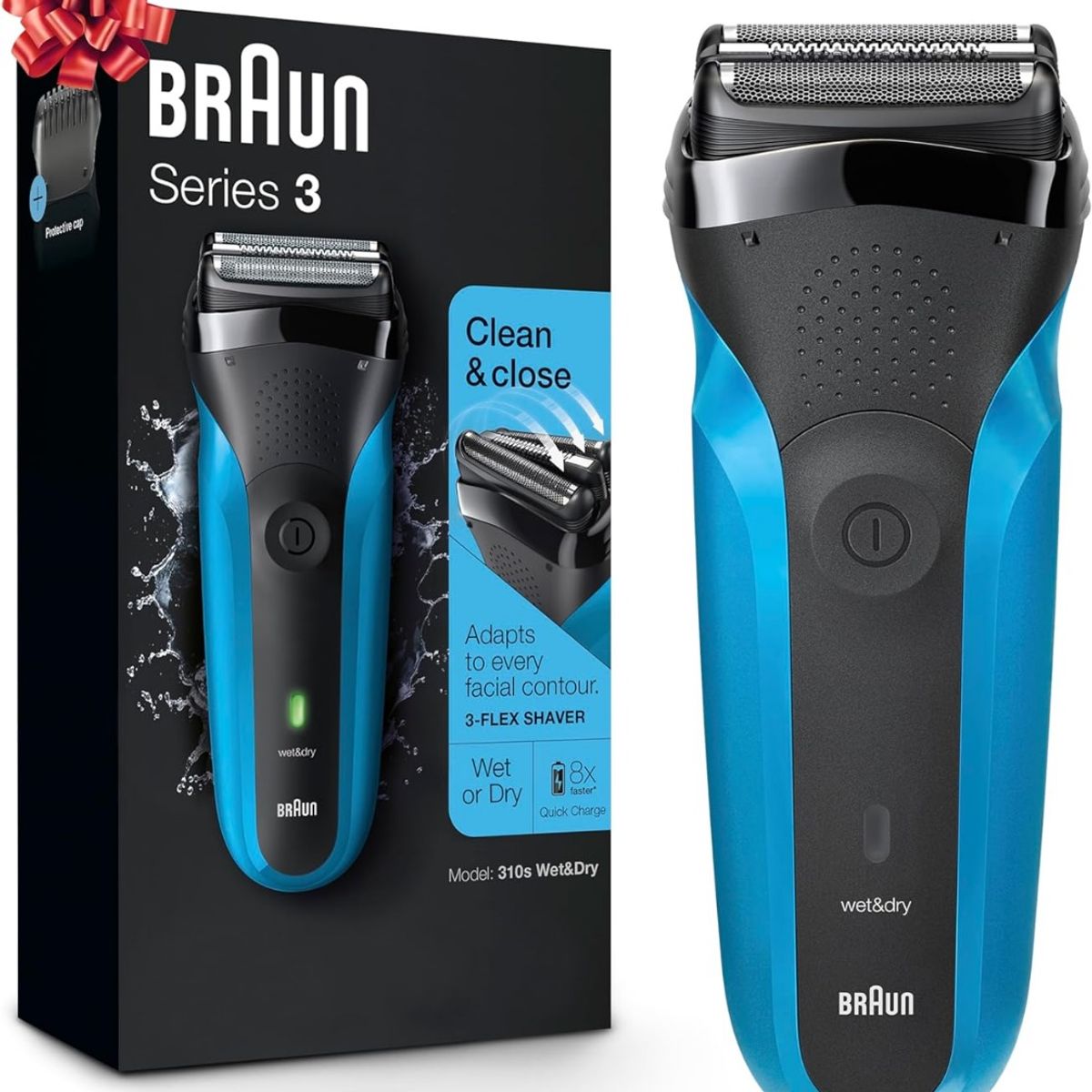 BRAUN - AFEITADORA BRAUN SERIES 3 310s SECO HUMEDO CON PATILLERO
