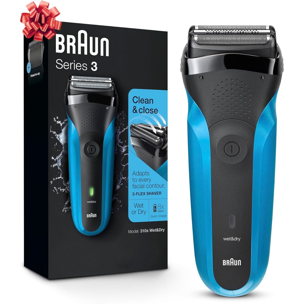 BRAUN - AFEITADORA BRAUN SERIES 3 310s SECO HUMEDO CON PATILLERO